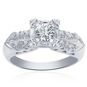 0.45 Carat Diamond Antique Style Engagement Ring